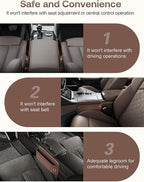 Universal Fit Premium Leather Car Seat Gap Filler Organizer, Center Console Organizer with Card Slots, Clever Gifts for Car SUV Truck Owners (Brown, 1 Pack)