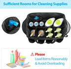 HODRANT Extra-Large Cleaning Caddy, Organizer with Handles for Cleaning Tools & Products Storage, Large Capacity Tote Bag for Car, Home & Housekeeping Work, Black