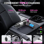 KMM Handheld Car Vacuum Cleaner, 10000PA Vacuum Cleaner & Air Duster, 120W High Power Vacuum Portable Cordless, Hand Held Vacuum Rechargeable with Multi-Nozzles & LED Light for Home, Car, Office