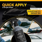 Magic Shield Graphene Ceramic Spray Coating - LAST SO LONG! Quick & Easy for Cars, Motorcycles, Boats & More - Professional-Grade Sealant for Maximum Gloss & Shine - Waterless Wash & Wax - 9oz Bottle