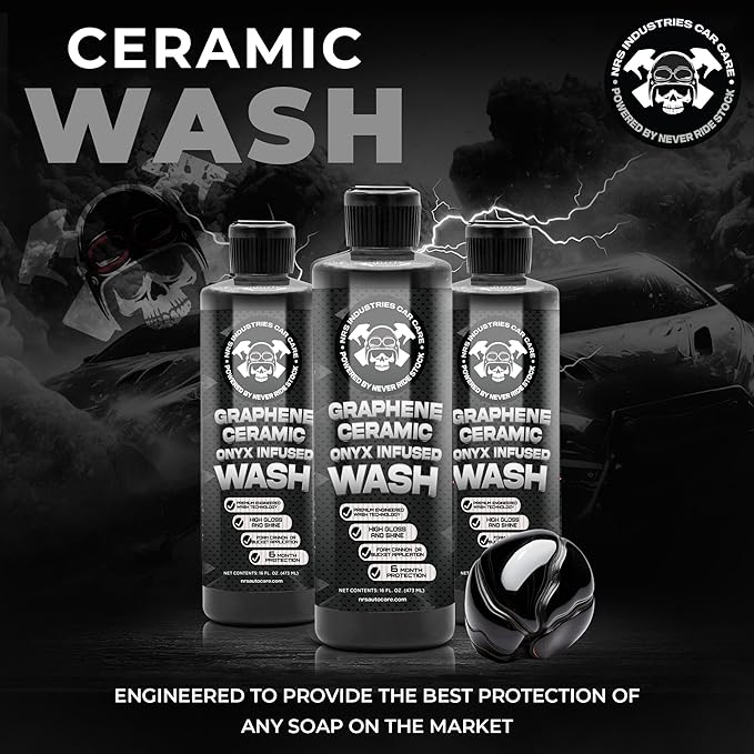 16oz Graphene Foam Ceramic Car Wash Shampoo | Onyx Foam Wash for Cars, Trucks & SUVs | Safe on Paint, Trim & Glass | Long-Lasting Hydrophobic Protection