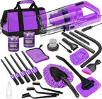 Viewsun 30 PCS Car Cleaning Kit, Purple Car Interior Detailing Kit with High Power Handheld Vacuum, Detailing Brush Set, Windshield Cleaner, Cleaning Gel, Complete Auto Accessories for Women Gift