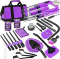 Viewsun 17PCS Car Cleaning Kit, Purple Car Interior Detailing Kit with High Power Handheld Vacuum, Detailing Brush Set, Windshield Cleaner, Cleaning Gel, Complete Auto Accessories for Women Gift