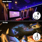 CHINLY 16W 260pcs 0.03in 6.5ft Car Use Bluetooth RGBW LED Fiber Optic Light Starlight Headliner Light Kit APP&Remote Music Mode Optical Fiber +Adapter+Cigarette Lighter for Car/Ceiling