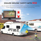 eRapta Dual Magnetic Solar Wireless Backup Cameras: HD1080P 7” Touchscreen Portable with DVR, BSD, 1-Min Install-Free IR Night Vision Hitch Backup Camera for Trailer/Truck/Small RV/Camper/Tractor