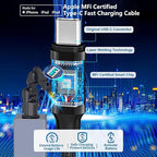 [Apple MFi Certified] iPhone 17 Car Charger, Rombica 3-Port 67W USB-C&USB-A Car Cigarette Lighter PD/QC Fast Car Charge with Type-C Braided Cord for iPhone 17/17 Pro Max/16 Pro/15/Galaxy S26/S25/Pixel