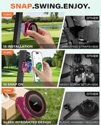 A2C Alloy Magnetic Golf Cart Phone Holder for MagSafe iPhone, Unique Golf Gifts for Women Golfers Mon Mother, Golf Gift for Her Wife Golf Lovers, Golf Course Accessories Essentials Gadgets (Burgundy)