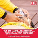 Ever Ready First Aid Adult and Infant CPR Mask Combo Kit with 2 Valves with Pair of Vinyl Gloves & 2 Alcohol Prep Pads - Red (2)