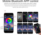 Car Interior Ambient Lighting Optic Fiber RGB 64 Colors Multicoloured Music Car Footwell Lighting Kit with Cigarette Lighter and App Microphone, 12-24V 6m