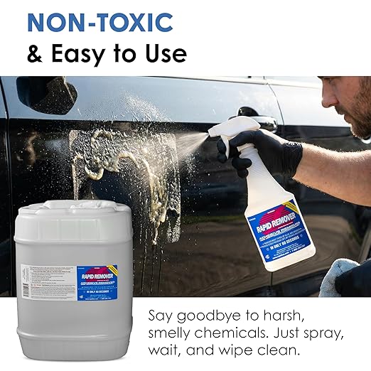 Rapid Remover Adhesive Remover 640 oz | Removes Most Adhesives in 30–60 Seconds | Safe Water-Soluble Formula | Cold Weather Ready | for Vinyl Wraps, Graphics, Decals, and Stripes