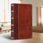 Personalized KJV Holy Bible Faux Leather King James Version Premium Holy Bible | Giant Print | Words of Christ in Red | Custom Engraved with Name | Gift for Christian & Religious Celebrations | Brown