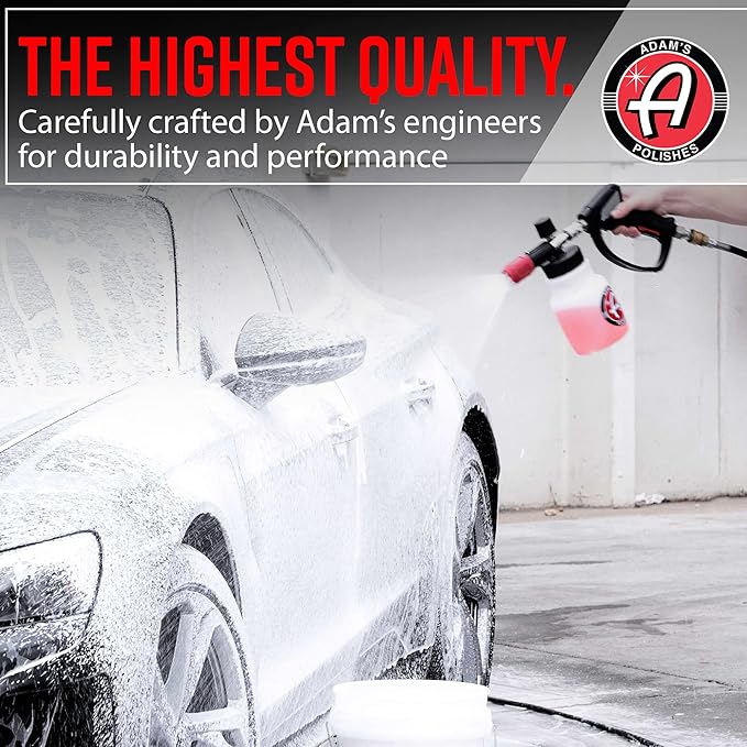 Adam's Polishes Premium Foam Cannon & Car Shampoo Bundle - Custom Snow Foam Cannon Soap Sprayer for Car Wash | Sprayer Cannister for Pressure Washer