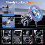 for MagSafe Car Mount Magnetic Phone Holder for Car [2026 Upgraded 22X Magnets & Double-Hooks] Phone Holders for Your Car Stand for Dashboard Vent GPS for iPhone 17/16/15/14/13 Android-Purple