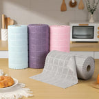 Ferdilan 80 Pack Microfiber Cleaning Cloth Roll,Lint Free Rags Paper Towels & Tear Away Reusable Towels,Washable Shop Rags,Wash Cloths Dish Rags(12" x 12") for Car Kitchen Window Garage-Light Gray