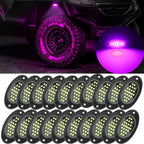 20 Pods Rock Lights Pure LED Lights for Car SUV Ambient Underglow Lights Waterproof Neon Trail Rig Lamp Lighting for Truck