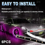 6 PCS 15 LED Strip Underbody Light, 1Ft 12V Waterproof Car Led Interior Exterior Strip Light with 6 Inch Wire, Waterproof Car Underglow Lights Motorcycles Golf Cart Boat Decoration (Pink)