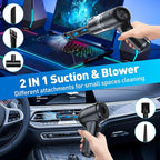 Mini Vacuum Cleaner, 120W High Power Handheld Car Vacuum Cleaner, 2 in 1 Air Duster and Hand Held Vacuum Portable Cordless, Rechargeable Small Vacuum for Car, Home, Office, Pet（Black）