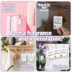 Mommom Grandma Gifts Car Air Freshener Accessories 3pcs,World's Best Gifts for Granmda Christmas, Pink Flower Rustic Hanging Scent Lavender Fragrance Card for Women Closet Bathroom Home Decor