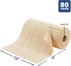 80 Pack Microfiber Cleaning Cloth Roll,Lint Free Rags Paper Towels & Tear Away Reusable Towels,Washable Shop Rags,Wash Cloths Dish Rags(12" x 12") for Car Kitchen Window Garage-Apricot Yellow
