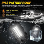 16 Pods Metal Bright Pure White LED Rock Lights Kit,Per pod provided 15FT Power Cord,6500K 36LEDs Neon Underglow Light Aluminum Waterproof Fender Lights for Trucks Trailer Jeep Off Road ATV UTV
