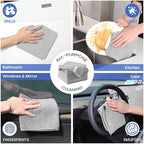 Microfiber Cleaning Cloths-12 Pack,Microfiber Towels for Cars & Kitchen,Highly Absorbent Cleaning Towel,Lint Free Streak Free Rags for House,Window,Grey(12.2"x12.2")