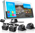 ASLONG 4CH Dash Cam Backup Camera with 9.36" Quad Split Touch Screen & 4 AHD Front Rear Sides View Camera with DVR Recording Avoid Blind Suitable for RV Semi Van Trailer Truck