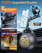 [2026 Military-Grade] YRU for Magsafe Car Mount 90+LBS Strong Suction 360° Adjustable Magnetic Phone Holder for Car Dashboard Windshield Vent, Cradle for iPhone 17 16 15 14 13 12 Samsung, Light Yellow