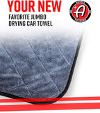 Adam's Polishes Jumbo Plush Drying Towel 33 x 29 inches 1500 GSM - Absorbent Microfiber (1 Pack), White