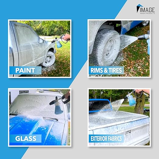 Image Wash (1-Gallon Platinum Wash Car Soap Concentrated pH-Neutral Foam Soap for Foam Cannon & Bucket wipe Safe for Wax Ceramic Coatings High Lubricity Biodegradable Formula with Bubble Gum Scent