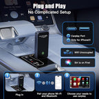 Wireless CarPlay Adapter for Apple iPhone - Convert Factory Wired to Wireless CarPlay Dongle, Plug & Play for iOS 10+ & Wired CarPlay Cars 2016+, USB & Type-C Port