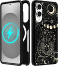 for Samsung Galaxy S25 Edge Case - Compatible with MagSafe Women Girls Cute Magnetic Protective Phone Cover Girly Aesthetic Sun Moon Heavy Duty Shockproof Design for Samsung S25 Edge Case