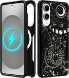 for Samsung Galaxy S25 Edge Case - Compatible with MagSafe Women Girls Cute Magnetic Protective Phone Cover Girly Aesthetic Sun Moon Heavy Duty Shockproof Design for Samsung S25 Edge Case