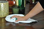 Nouvelle Legende Ribbed Microfiber Bar Mop Towels, Super Absorbent, Cleaning & Drying Cloths, Lint-Free, Streak-Free for Kitchen, Home & Auto, 14x18 Inch, 12-Pack, Green Stripe