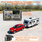 Magnetic Solar Wireless Backup Camera with 5" HD Monitor, 1-Min Zero-Install for RV Truck Trailer, 320ft Signal Range, 15000mAh Battery & 5W Solar Panel Back Up Camera X5