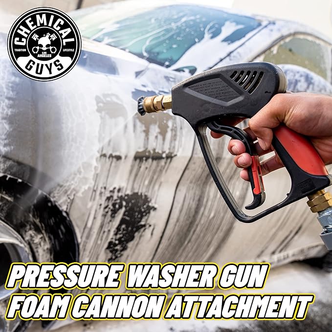 Chemical Guys CWS_110CS Foam Cannon & Snubby Snow Foam Kit - Honeydew Snow Foam Car Wash Soap, 128 fl oz (1 Gallon) + TORQ Foam Cannon Max 8 & Snubby Spray Foam Gun, for Pressure Washer - 3 Items