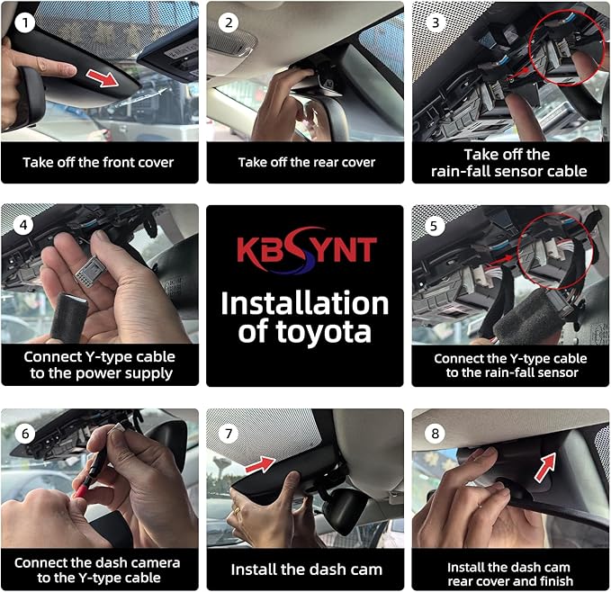 Front 4K & Rear 1080P for Toyota Tacoma 2024-2026 SR SR5 TRD Sport Pre-Runner Off Road Limited & Tacoma Hybrid,OEM Look,WiFi & APP,Loop Recording,G-Sensor,Plug&Play,128GB