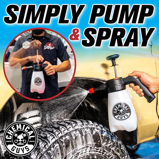 Chemical Guys ACC504 Mr. Sprayer Foamer - Foaming Pump Sprayer, for Wheels and Tires, Leather, Fabric, Floor Mats, Undercarriage, Outdoor, Gardening, and More (Works with Foaming Products) 50 fl oz