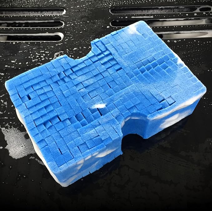 Sudz Budz® Premium Jumbo Foam Grid Car Wash Sponge 1pc | Anti-Marring Sponge for Soap and Rinseless Washing | Cross-Cut, Easy Grip, Large Sponge. Durable, Soft, Scratch-Free Car Cleaning and Detailing
