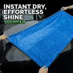 3-Pack Color-Coded Car Drying Towels (48"x24"/14"x24"/10"x10") 1200GSM Dual-Sided Twisted Loop & Coral Fleece - One Pass Save Time, Streak-Free, Scratch-Free for Cars, Trucks, SUVs