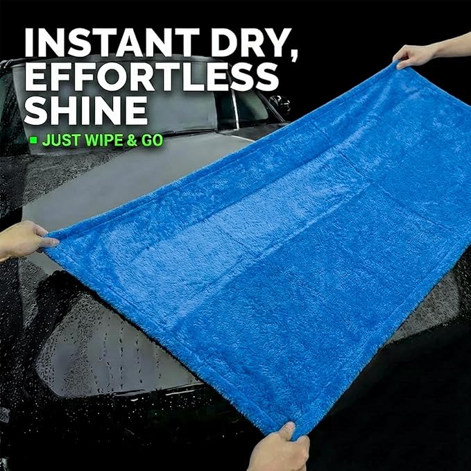 3-Pack Color-Coded Car Drying Towels (48"x24"/14"x24"/10"x10") 1200GSM Dual-Sided Twisted Loop & Coral Fleece - One Pass Save Time, Streak-Free, Scratch-Free for Cars, Trucks, SUVs