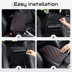 Amiss Auto Center Console Pad, Universal Waterproof Armrest Seat Box Cover, Car Interior Accessories, Leather Auto Armrest Cover Protector for Most Vehicle, SUV, Truck (Red Line)