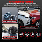 4G LTE Dash Cam with Live Streaming, Car Vandalism Surveillance Security Camera with Dual 155° Front & 180° Inside Camera, GPS Tracking, Radar Detect, G-Sensor, OBD II, 24/7 Parking Monitor