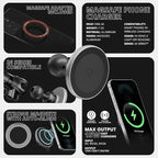 Tackform 26 Series High Strength Magnetic Wireless Charging Phone Holder - Compatible with MagSafe, RAM Mounts, and 1" / B Size Ball Systems