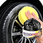 Tyre Nourish Cream, Tire Wax 100g with Sponge,Tire Polishing Paste, Restores Black Gloss, Wheel Cleaning Refurbish Wax, Polishing Paste for Cars Trucks, Restores Like-New Look (2pcs)