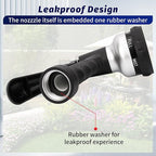AUTOMAN-Garden-Hose-Nozzle, 2 Pack ABS Water Spray Nozzle, 7 Adjustable Watering Patterns, Slip Resistant for Watering Plants, Lawn& Garden, Washing Car, Showering Pets & Outdoor Fun.Silver Color