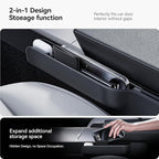 YONZEE 2-in-1 Car Steering Wheel Desk Tray & Car Seat Gap Filler Organizer – Foldable Carbon Fiber Look Table for Laptop, Eating, Writing – for Standard Round Steering Wheels