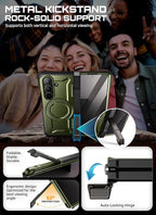 SUPCASE for Samsung Galaxy Z Fold 7 Case with Kickstand (UB Grip), [Compatible with MagSafe] [Built-in Tempered Glass Screen Protector] [Hinge Coverage] Military-Grade Protection Phone Case, Guldan