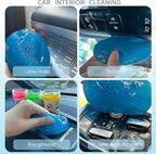 2-Pack Car Cleaning Gels Car Interior Cleaner Putty Slime Auto Detailing Tools Universal Dust Removal Cleaning Kit for Car Accessories Vents 3C Office Scented Blue