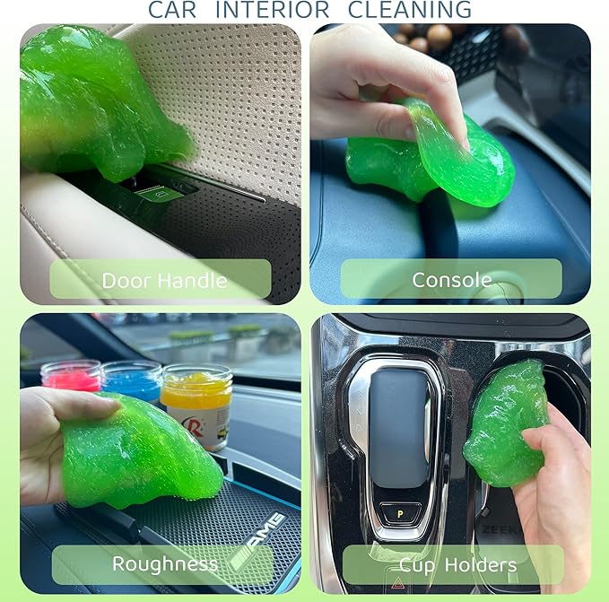 4-Pack Car Cleaning Gels Car Interior Cleaner Putty Slime Auto Detailing Tools Universal Dust Removal Cleaning Kit for Car Accessories Vents 3C Office Four Scented