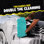 Chemical Guys Grip & Glide 2-Handed Wash Mitt XL Wash Mitt - Extra Large Chenille Microfiber Car Wash Mitt for Scratch-Free Cleaning - Holds More Suds, Traps Particles Safely - Comfortable Cuff